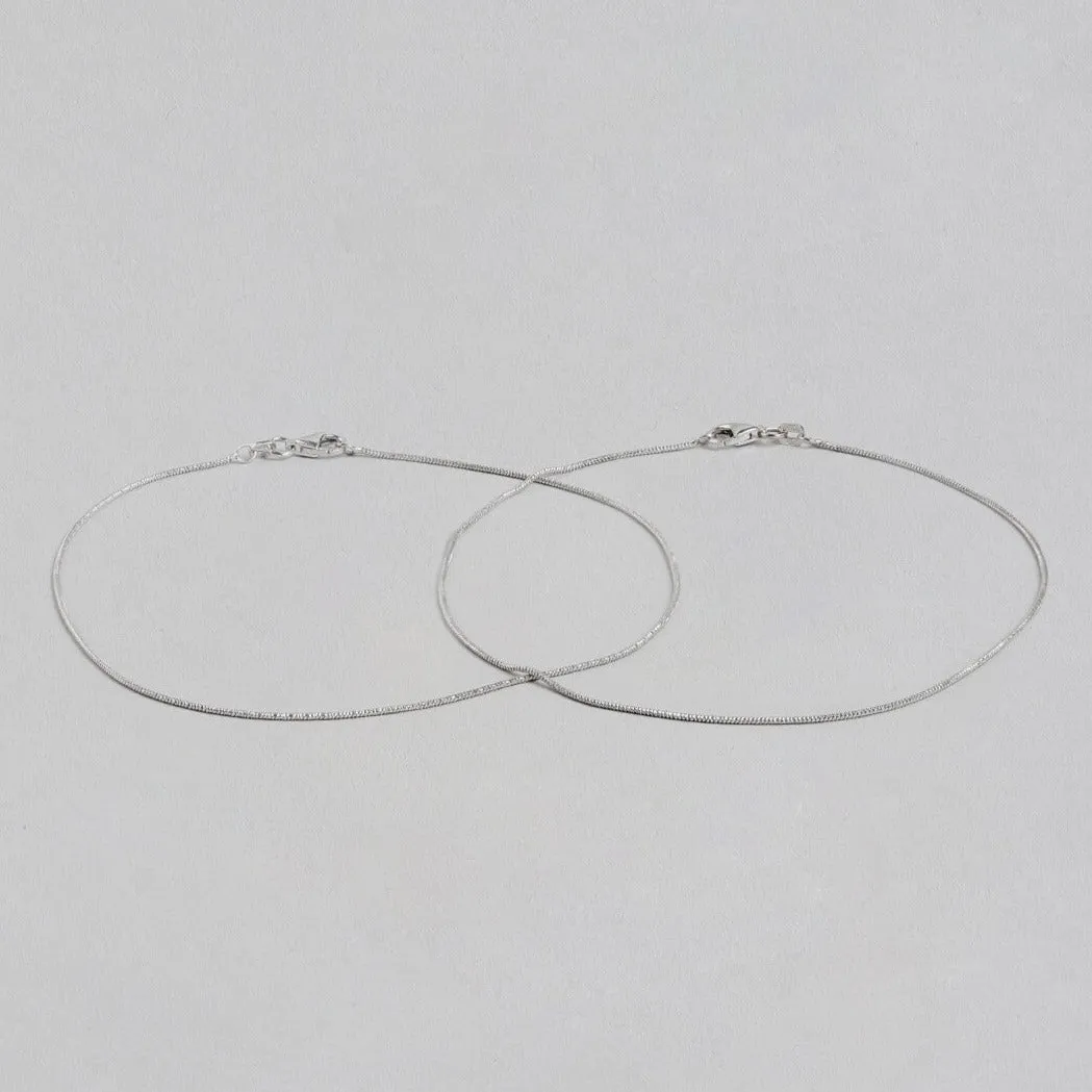 Minimal Simple look Chain 925 Silver Anklet