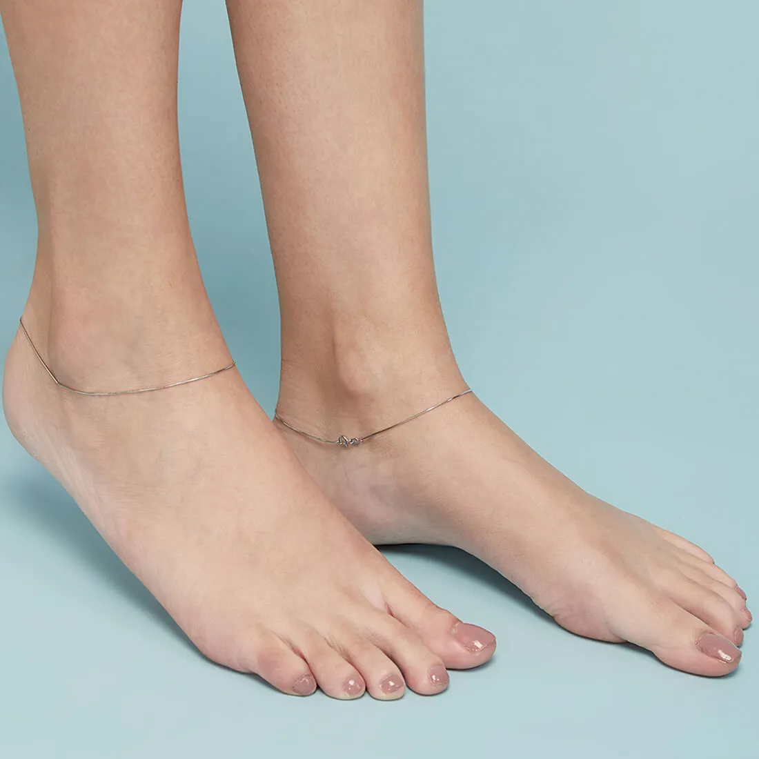 Minimal Snake Chain 925 Silver Anklet