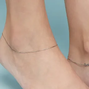 Minimal Snake Chain 925 Silver Anklet