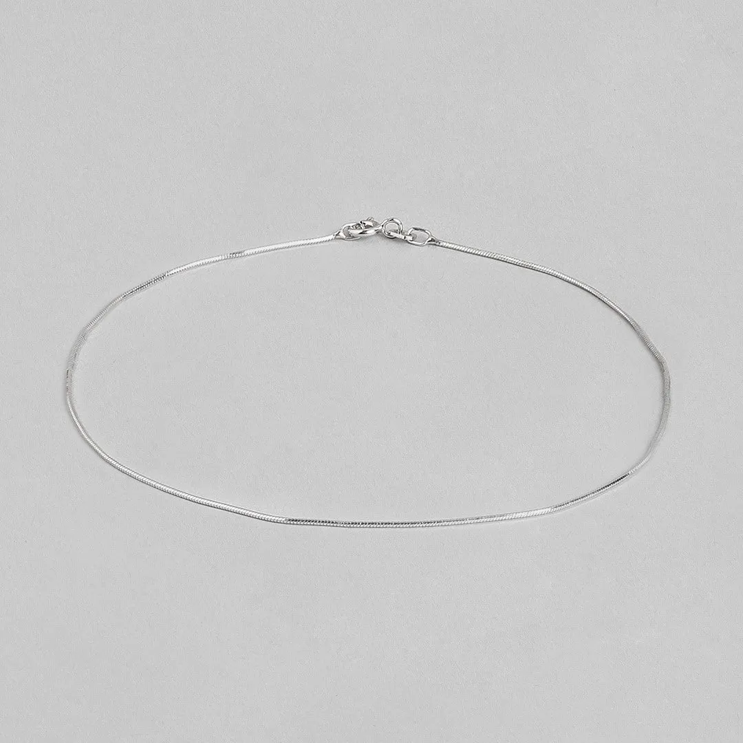 Minimal Snake Chain 925 Silver Anklet