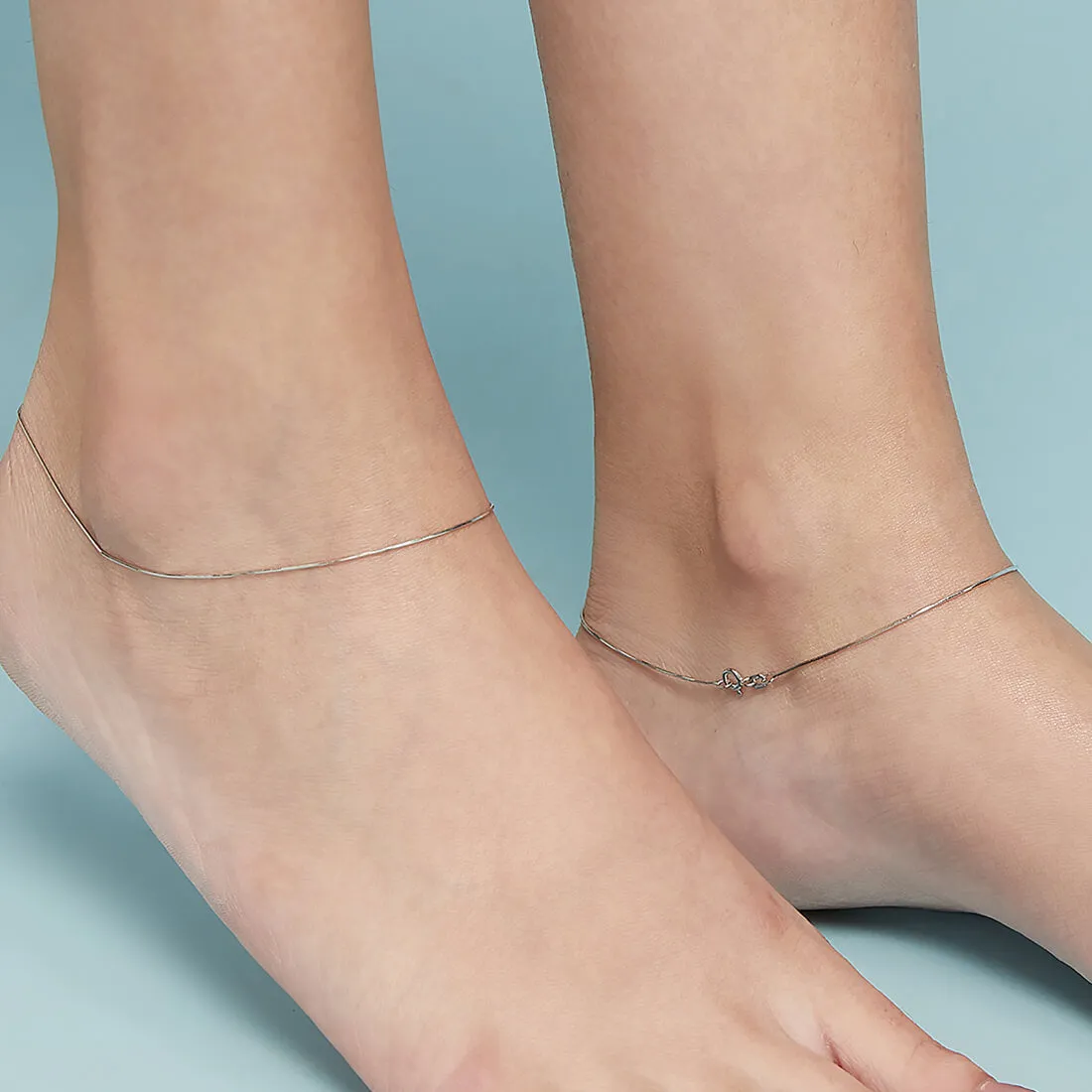 Minimal Snake Chain 925 Silver Anklet