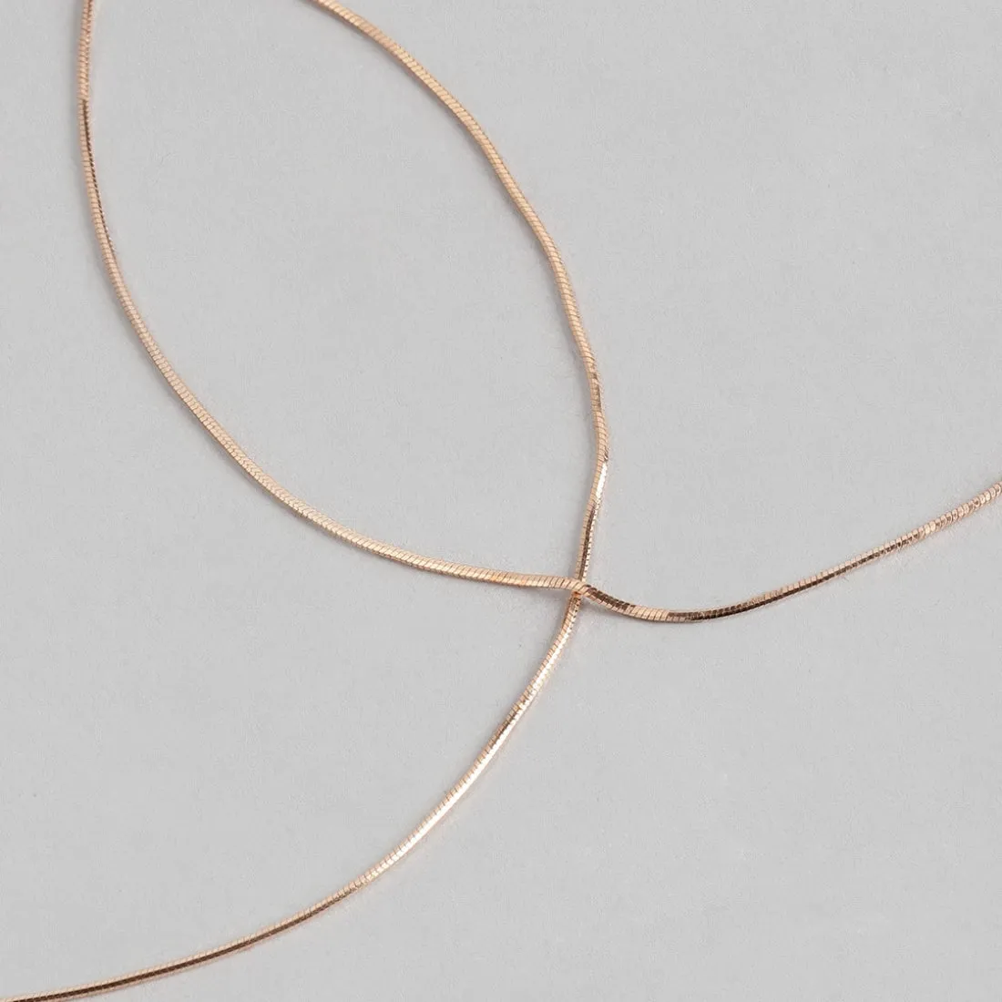 Minimal Snake Chain 925 Sterling Silver Anklet In Rose Gold
