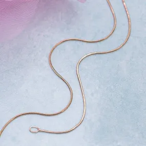 Minimal Snake Chain 925 Sterling Silver Anklet In Rose Gold