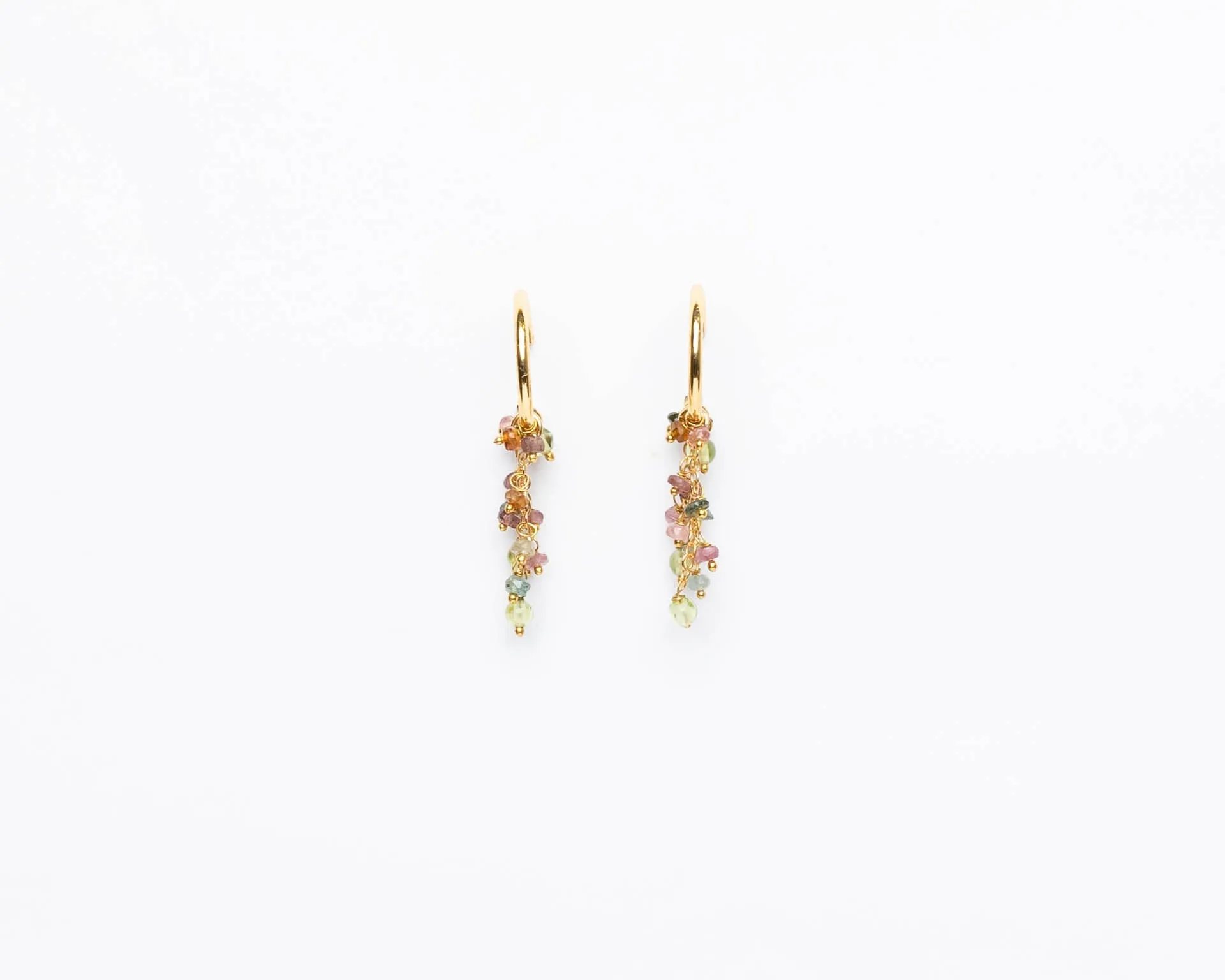 Mix Tourmaline Hoop Earrings