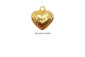 MP4250  18k Gold Plated Puffy Heart Charm With Design
