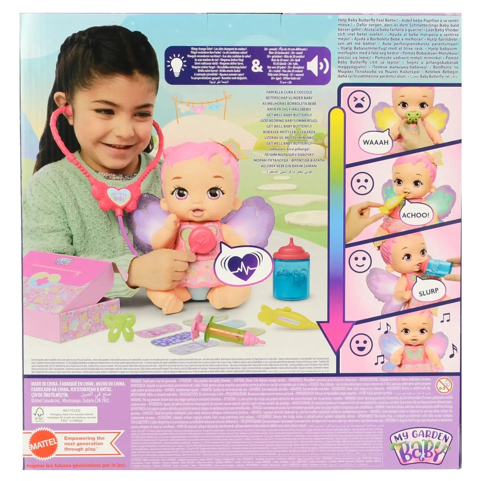 My Garden Baby Get Well Butterfly Doll Wing Lights Sounds 30cm