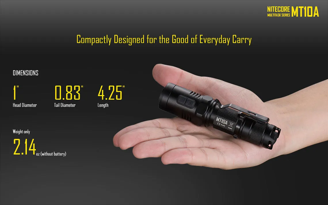 Nitecore MT10A CREE XM-L2 U2 LED Flashlight - 920 Lumens