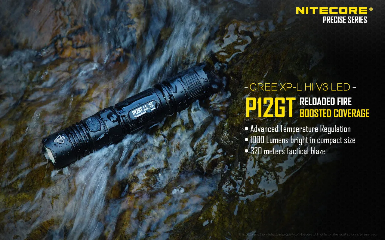 Nitecore P12GT Cree XP-L HI V3 LED Flashlight - 1000 lumen