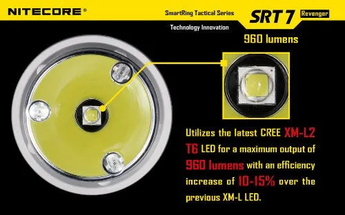 Nitecore SRT7 Revenger Cree XM-L2 LED 960 LM Flashlighght -Grey