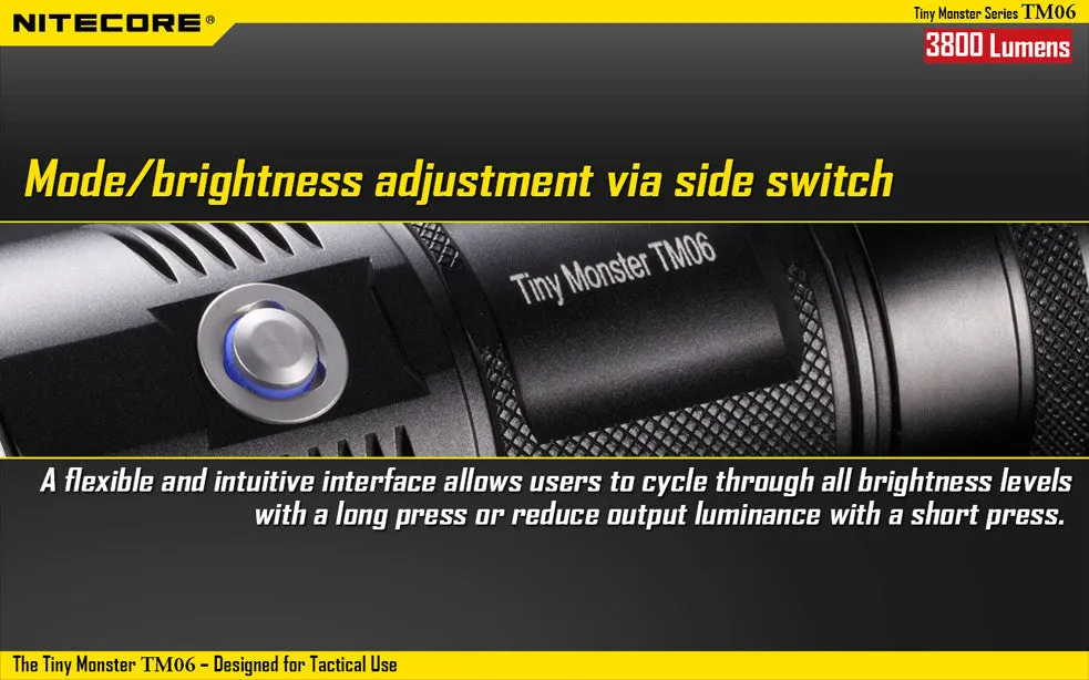 NiteCore TM06 Tiny Monster 3800 Lumen CREE XM-L2 U2 Flashlight