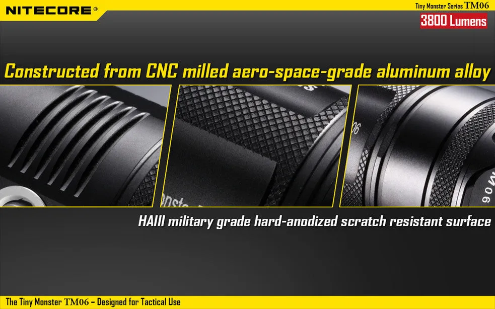 NiteCore TM06 Tiny Monster 3800 Lumen CREE XM-L2 U2 Flashlight