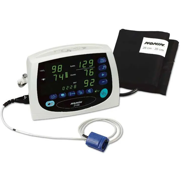 Nonin 2120 Avant SpO2 & NIBP Monitor with Alarms, Memory with PROStand & Tympanic Thermometer
