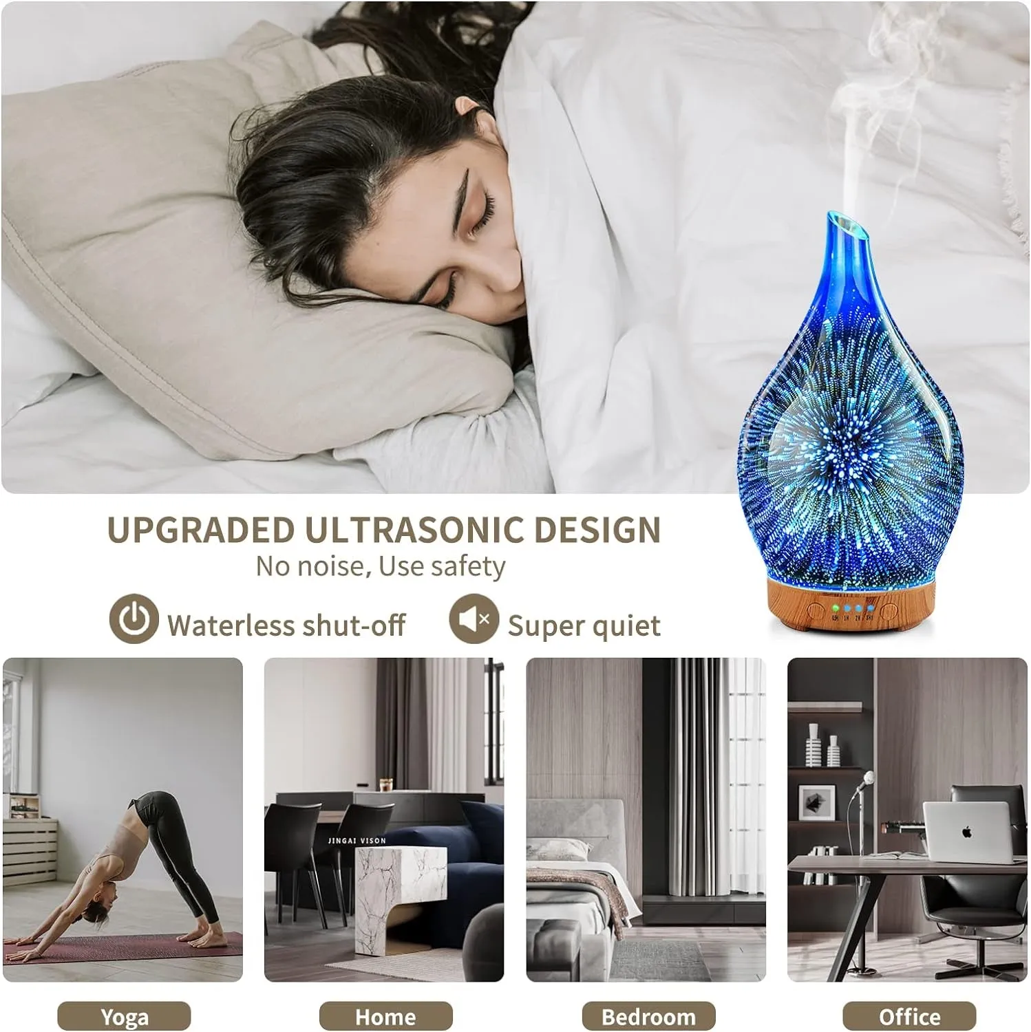 Oil Diffuser 3D Glass Aromatherapy Ultrasonic Humidifier