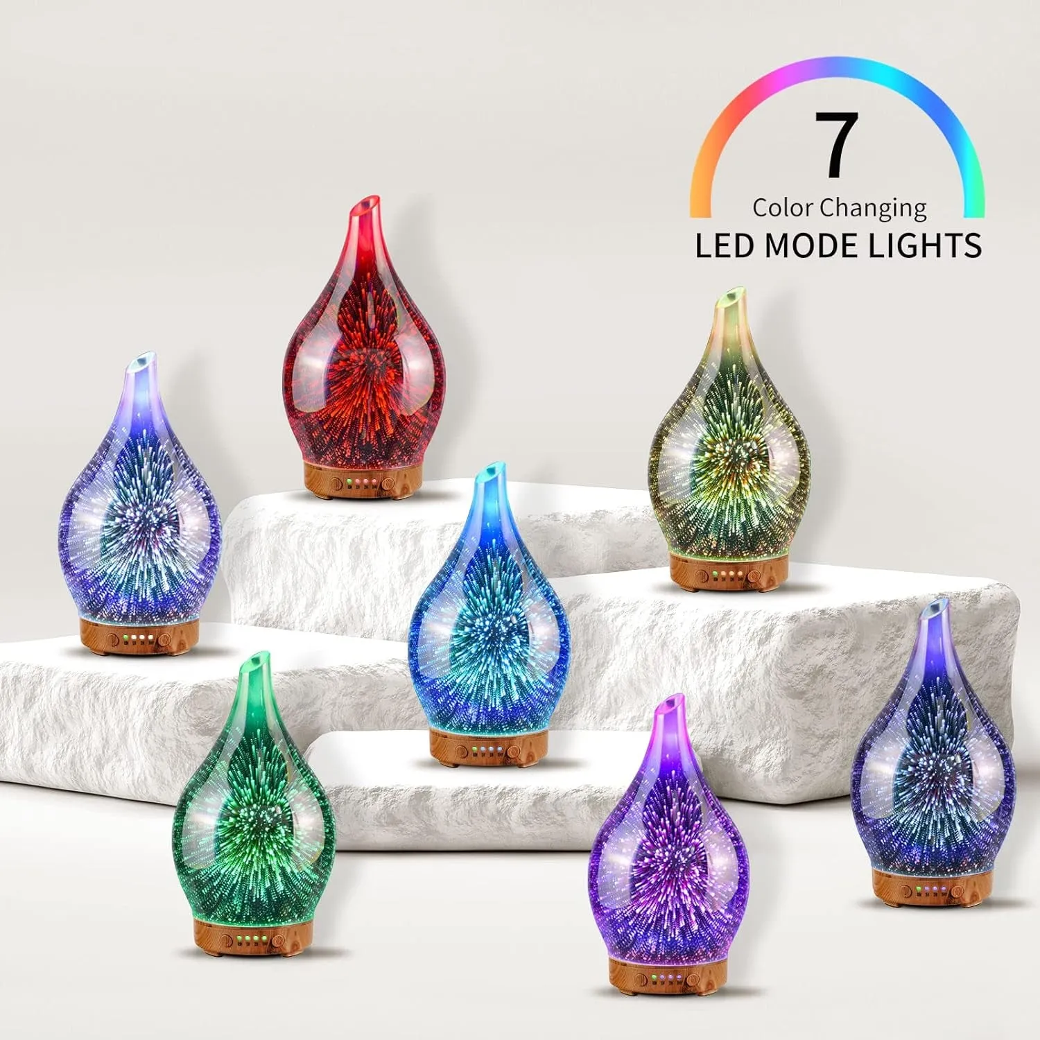 Oil Diffuser 3D Glass Aromatherapy Ultrasonic Humidifier