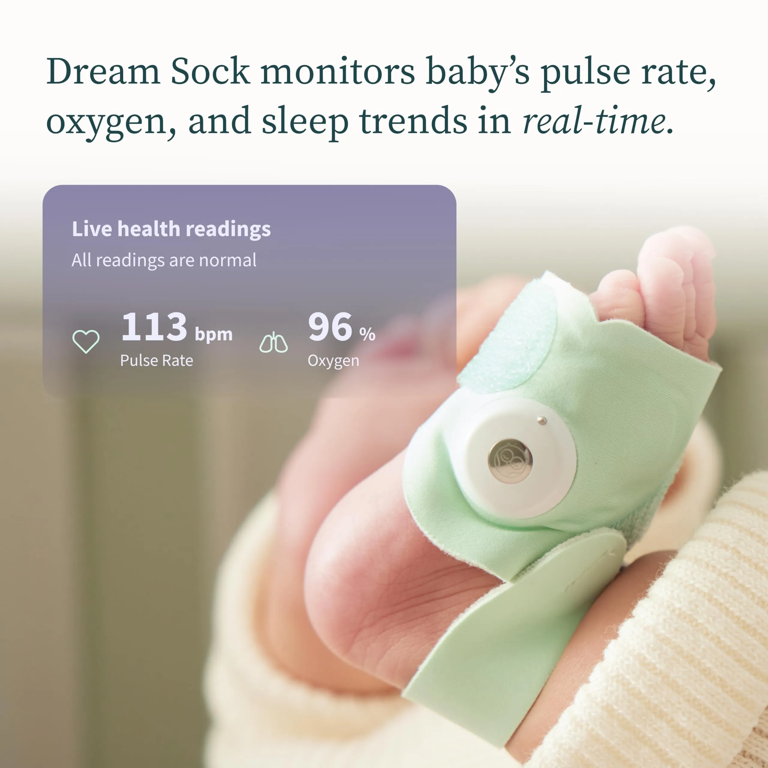 Owlet® Dream Duo Smart Baby Monitor: FDA-Cleared Dream Sock® Plus Owlet Cam 2- Tracks & Notifies for Pulse Rate & Oxygen While Viewing Baby in 1080p HD WiFi Video