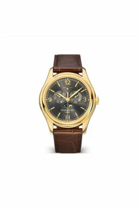patek philippe complications moon phase grey dial men's watch ref. 5146j-010