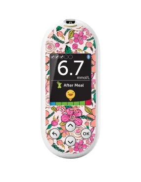 Peach Floral for OneTouch Verio Reflect Glucometer