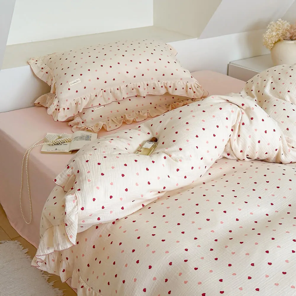 Pink  Cotton Bedding Set