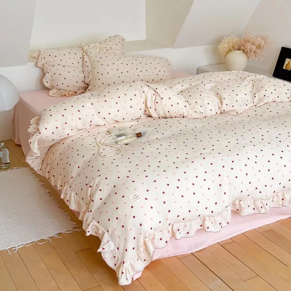 Pink  Cotton Bedding Set