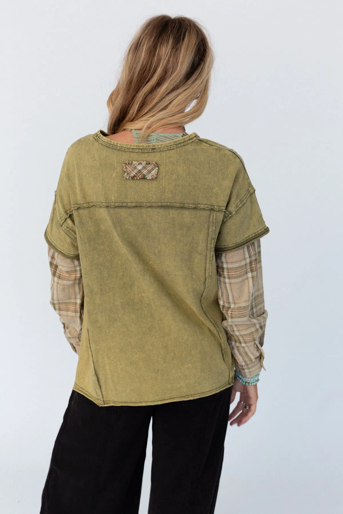 Play The Game Layered Top - Olive