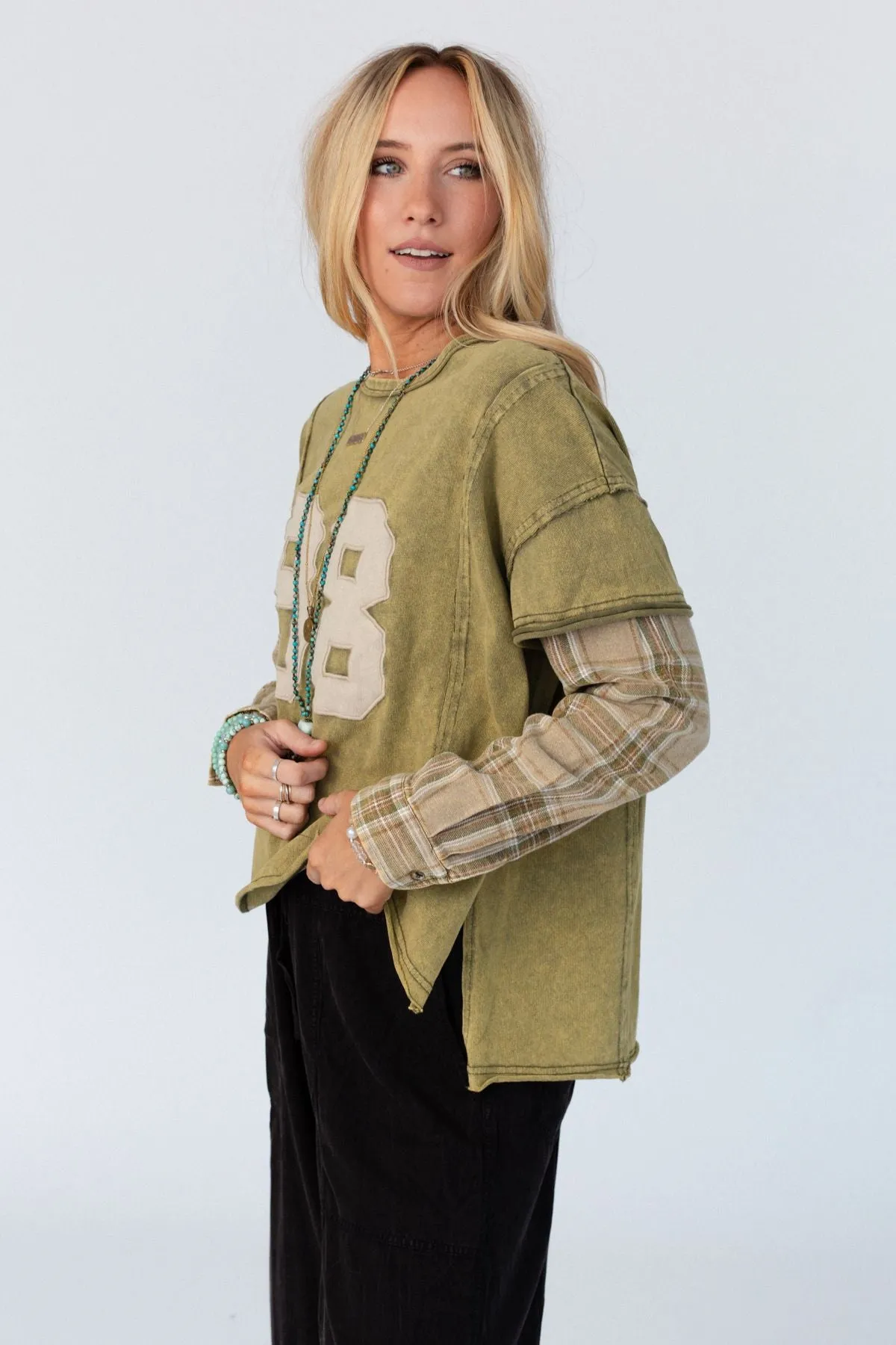 Play The Game Layered Top - Olive