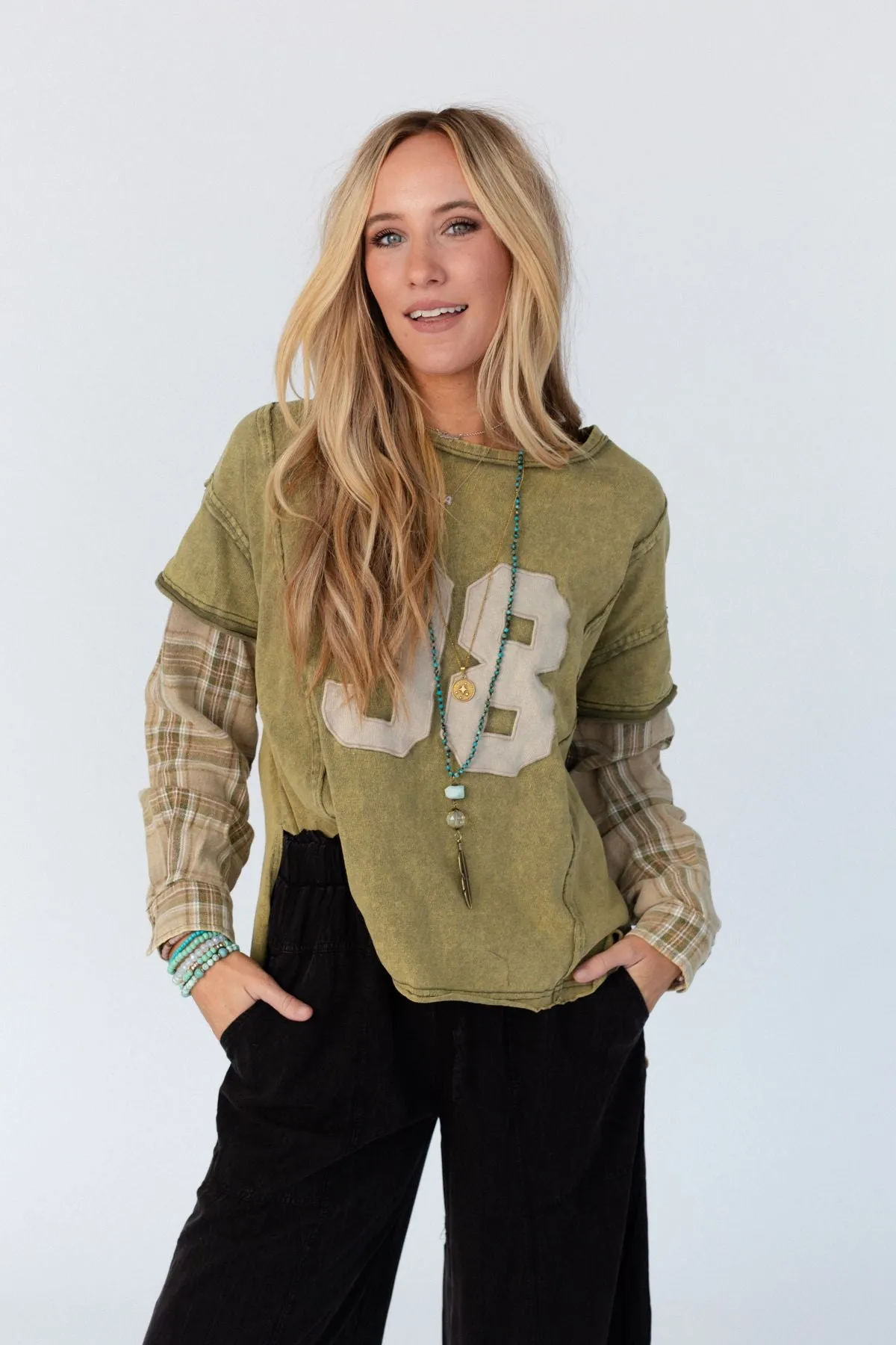 Play The Game Layered Top - Olive