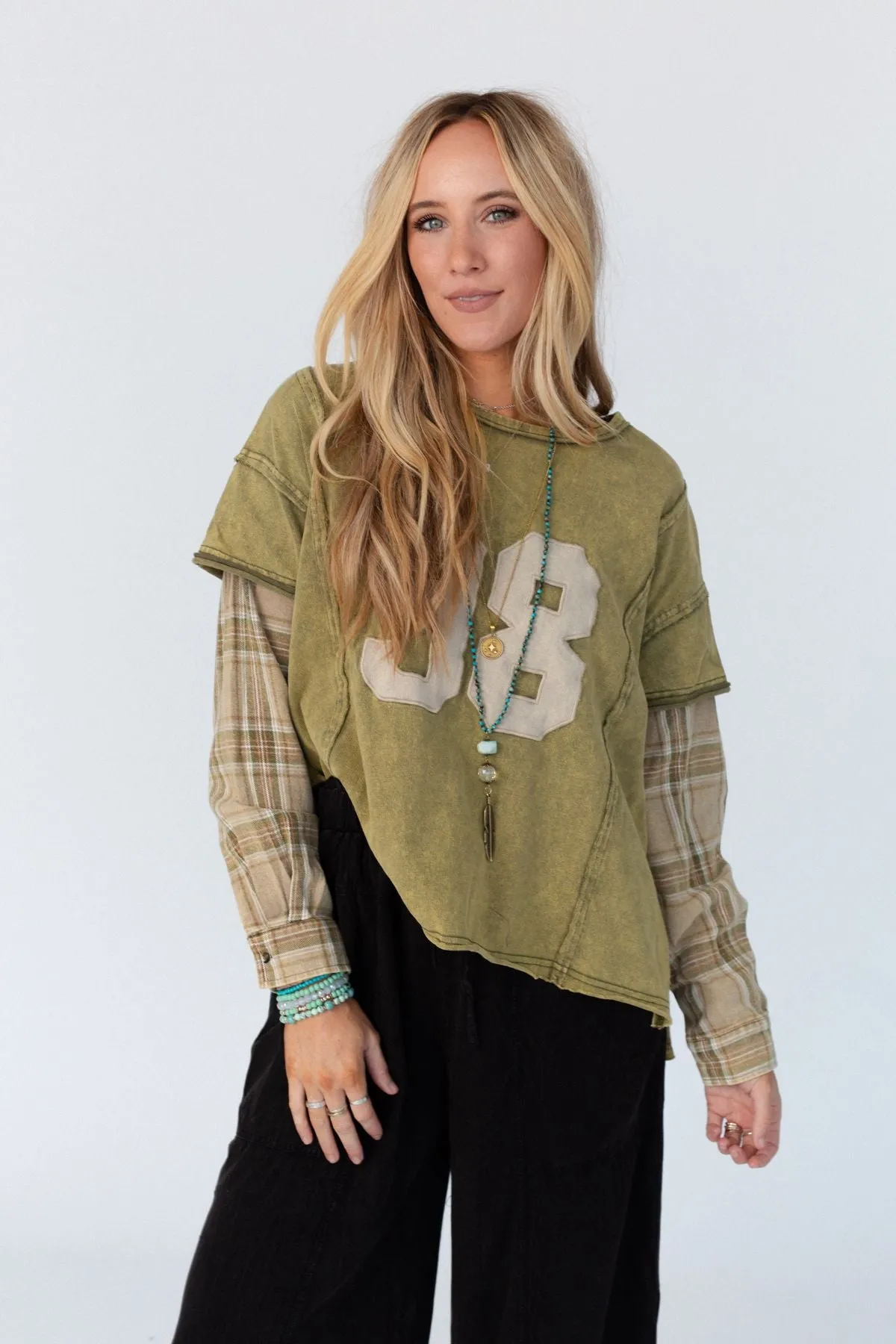 Play The Game Layered Top - Olive