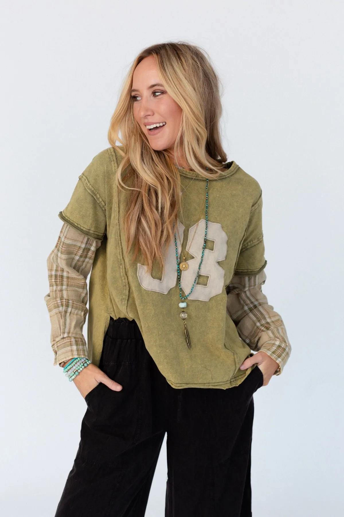 Play The Game Layered Top - Olive