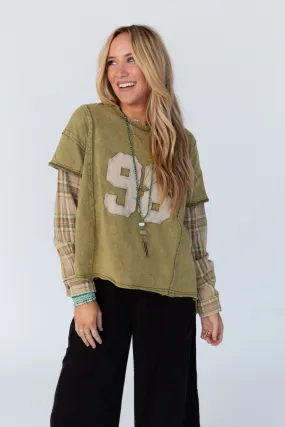 Play The Game Layered Top - Olive