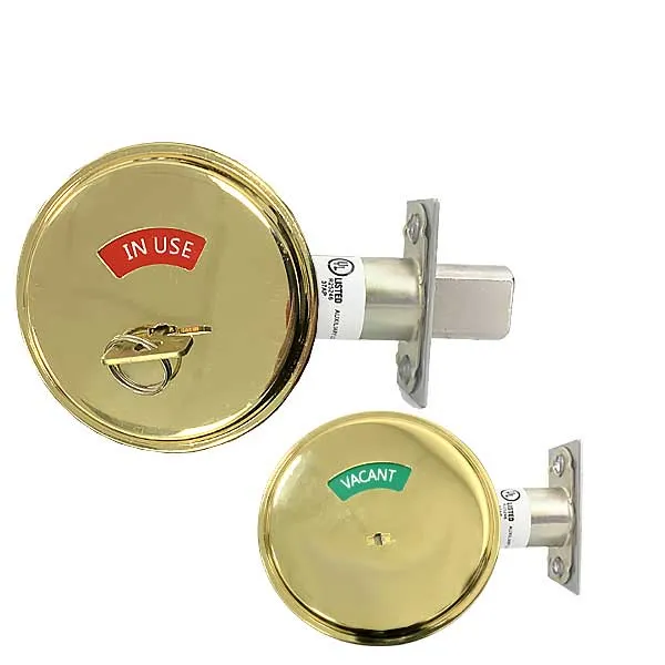 Premium Commercial Privacy Indicator Deadbolt – US3 – Polished Brass  – Grade 2