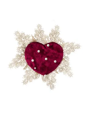 Red Heart Shaped Brooch