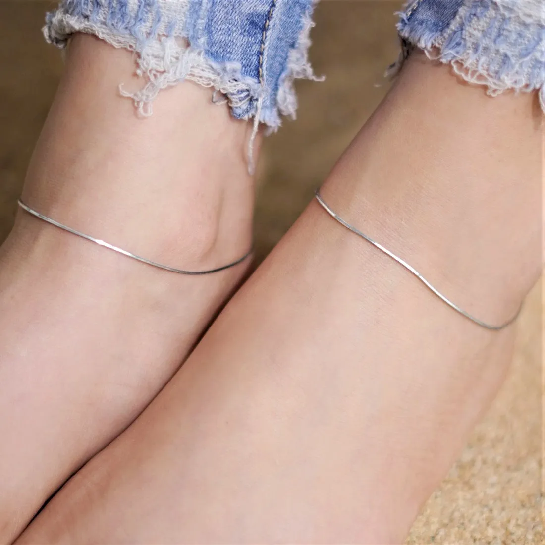 Rope 925 Sterling Silver Chain Anklet