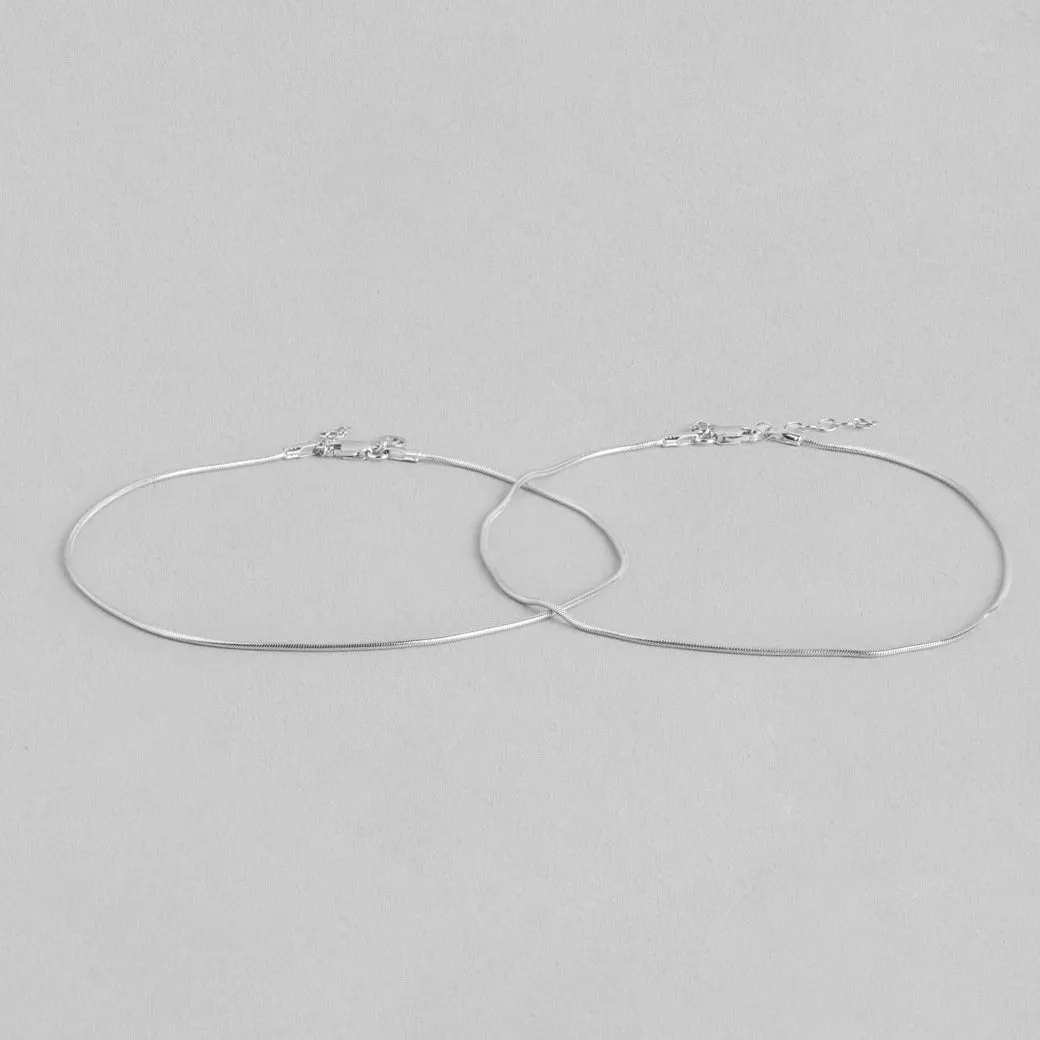 Rope 925 Sterling Silver Chain Anklet