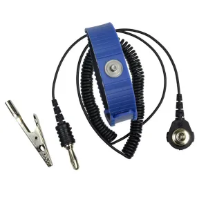 SCS 4650 Wrist Strap with 4mm Snap & 5' Coil Cord, Blue