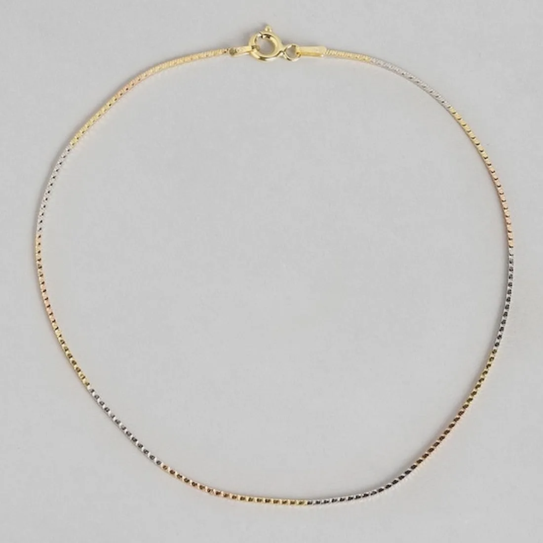 Sleek Triple Tone 925 Silver Anklet