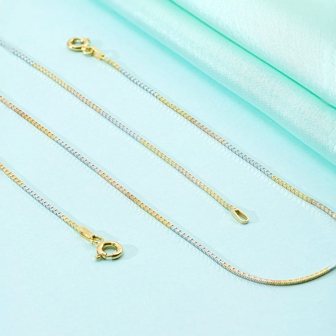 Sleek Triple Tone 925 Silver Anklet