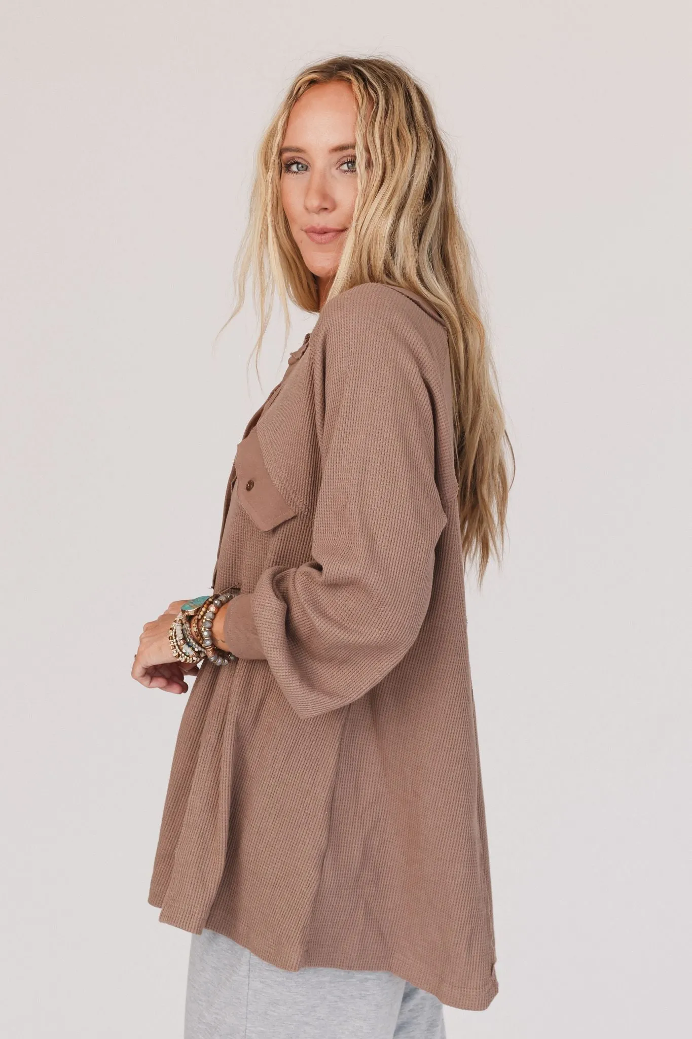 Soul Free Thermal Knit Top - Mocha