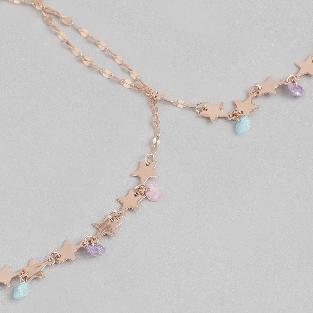 Star Colors 925 Sterling Silver Anklet