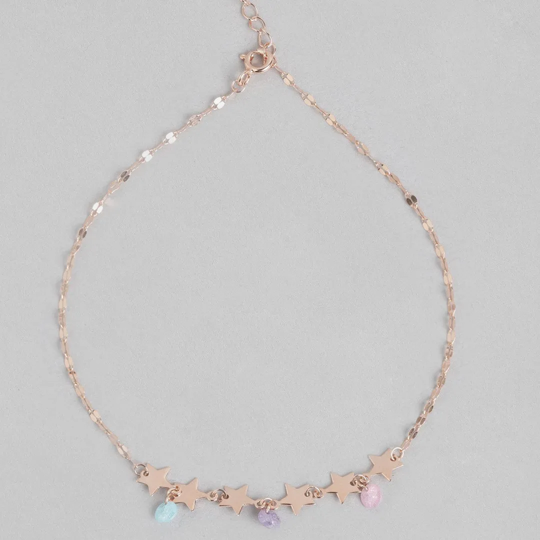 Star Colors 925 Sterling Silver Anklet
