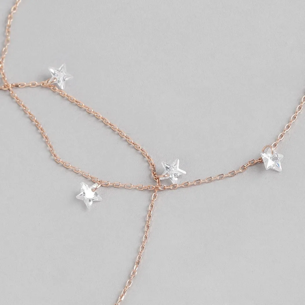 Star Rose Gold Plated 925 Sterling Silver Anklet