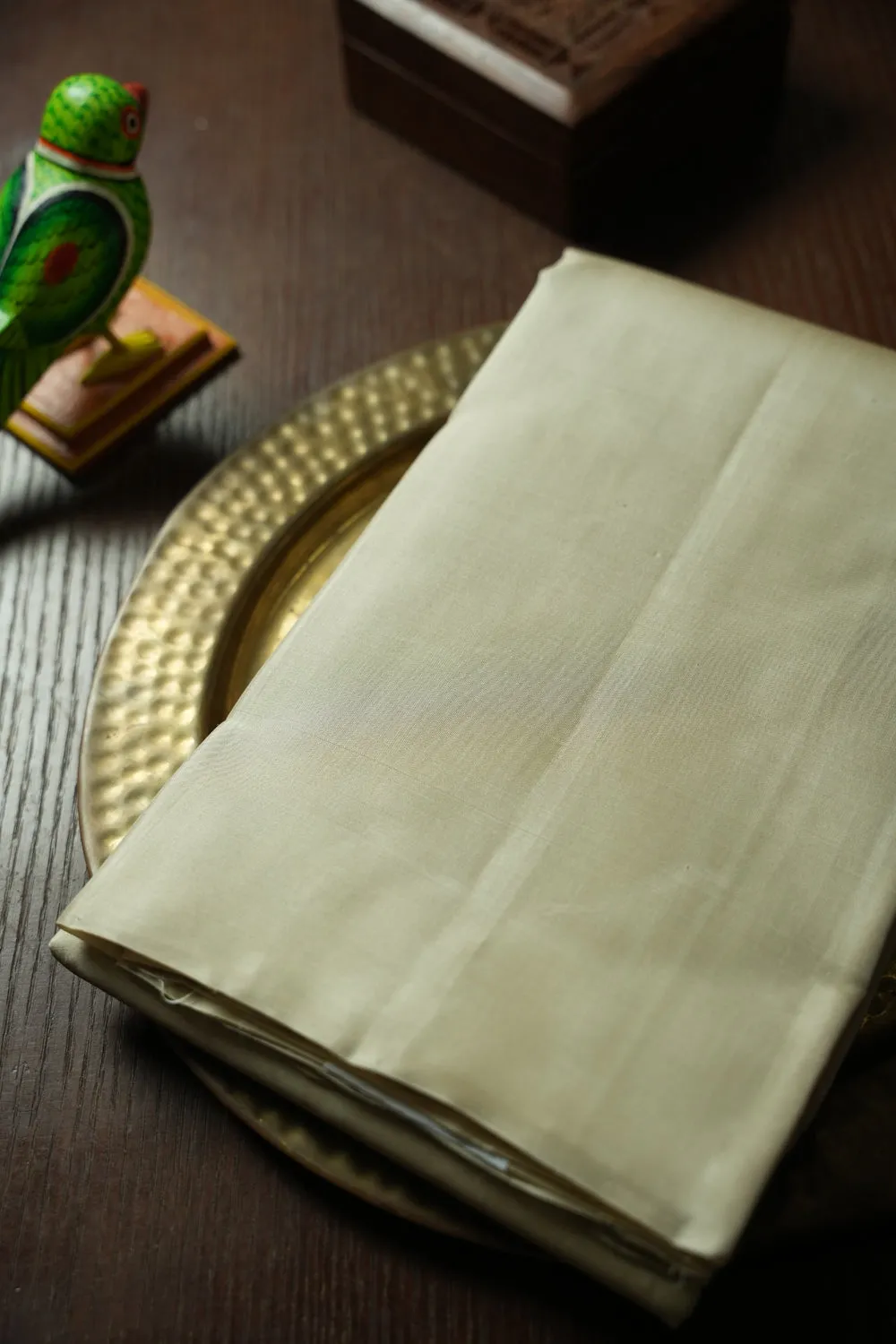 Sugar Cream Kanchipuram Silk saree