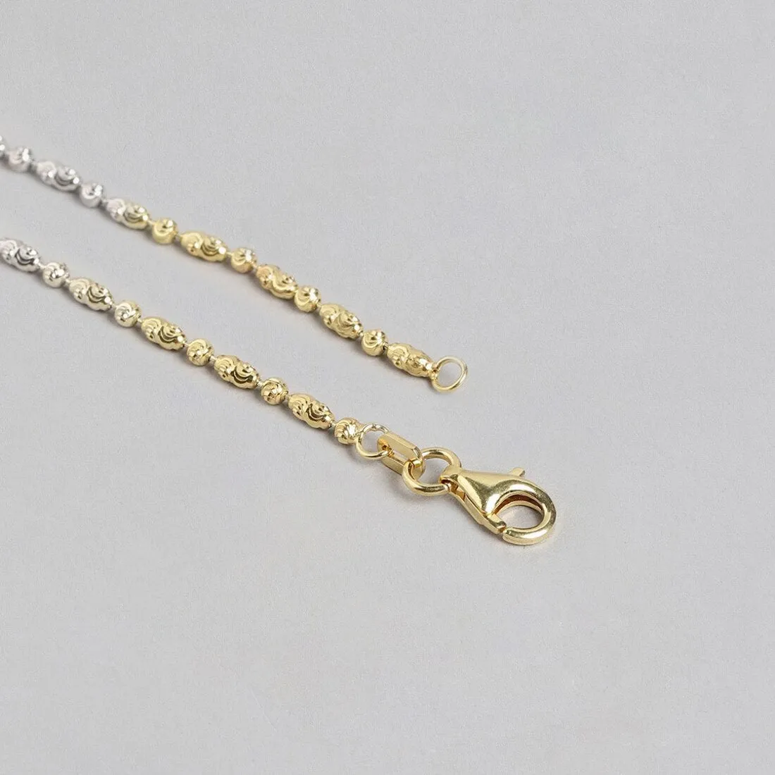 Triple Tone Weave Chain 925 Silver Anklet