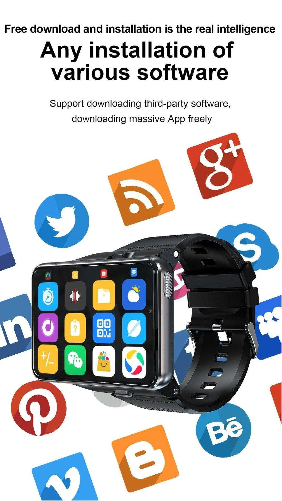 TUTT iS9 4G Smart Watch Phone Android 2.8” AMOLED IPS Screen 5 13 MP Dual Camera 4GB 64GB Quad-Core CPU, IP67 Waterproof, 4G/LTE Call, GPS, WiFi, Sports Fitness, Health Tracker