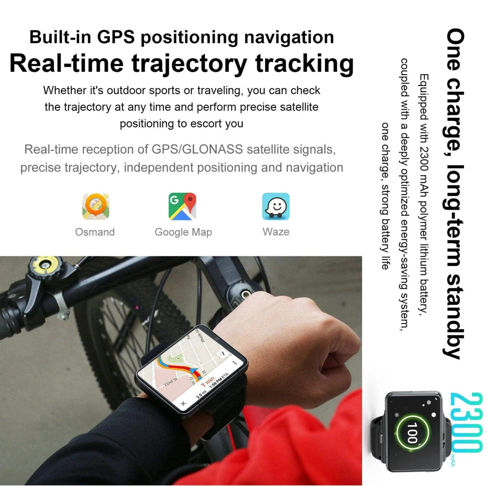 TUTT iS9 4G Smart Watch Phone Android 2.8” AMOLED IPS Screen 5 13 MP Dual Camera 4GB 64GB Quad-Core CPU, IP67 Waterproof, 4G/LTE Call, GPS, WiFi, Sports Fitness, Health Tracker