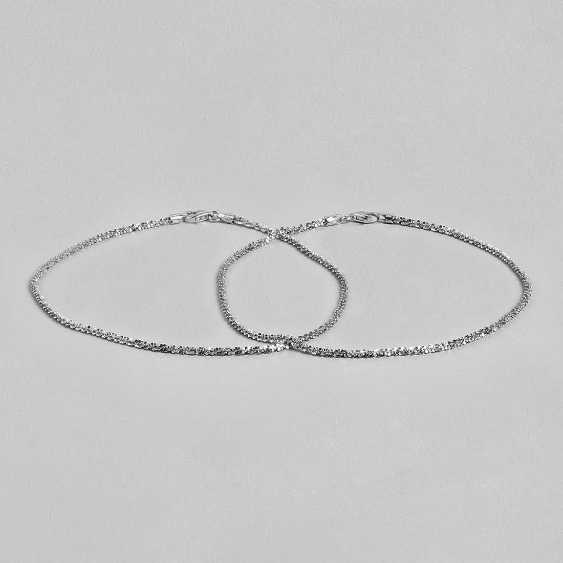 Twirl Weave 925 Sterling Silver Anklet