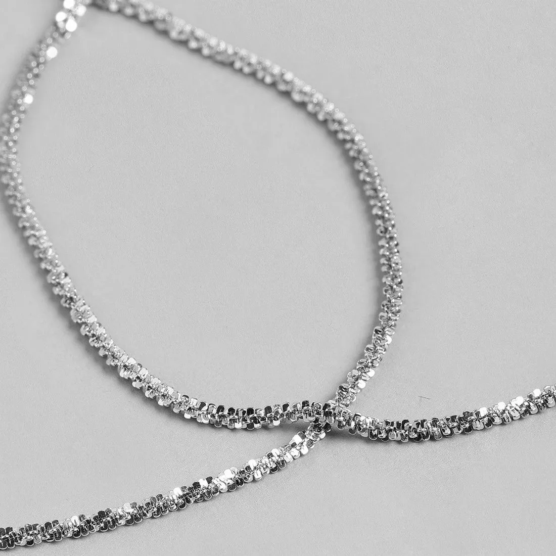 Twirl Weave 925 Sterling Silver Anklet