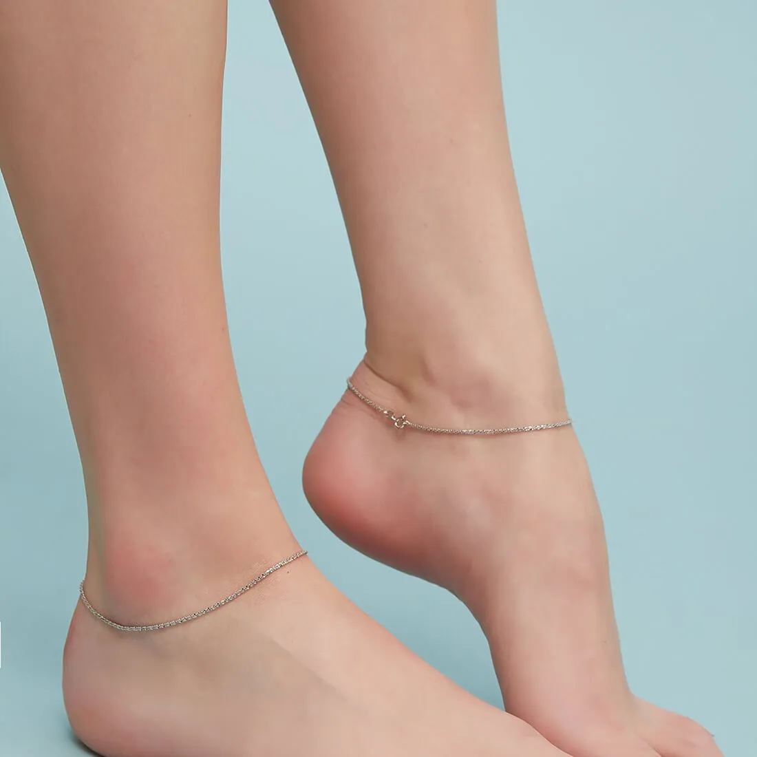Twirl Weave 925 Sterling Silver Anklet