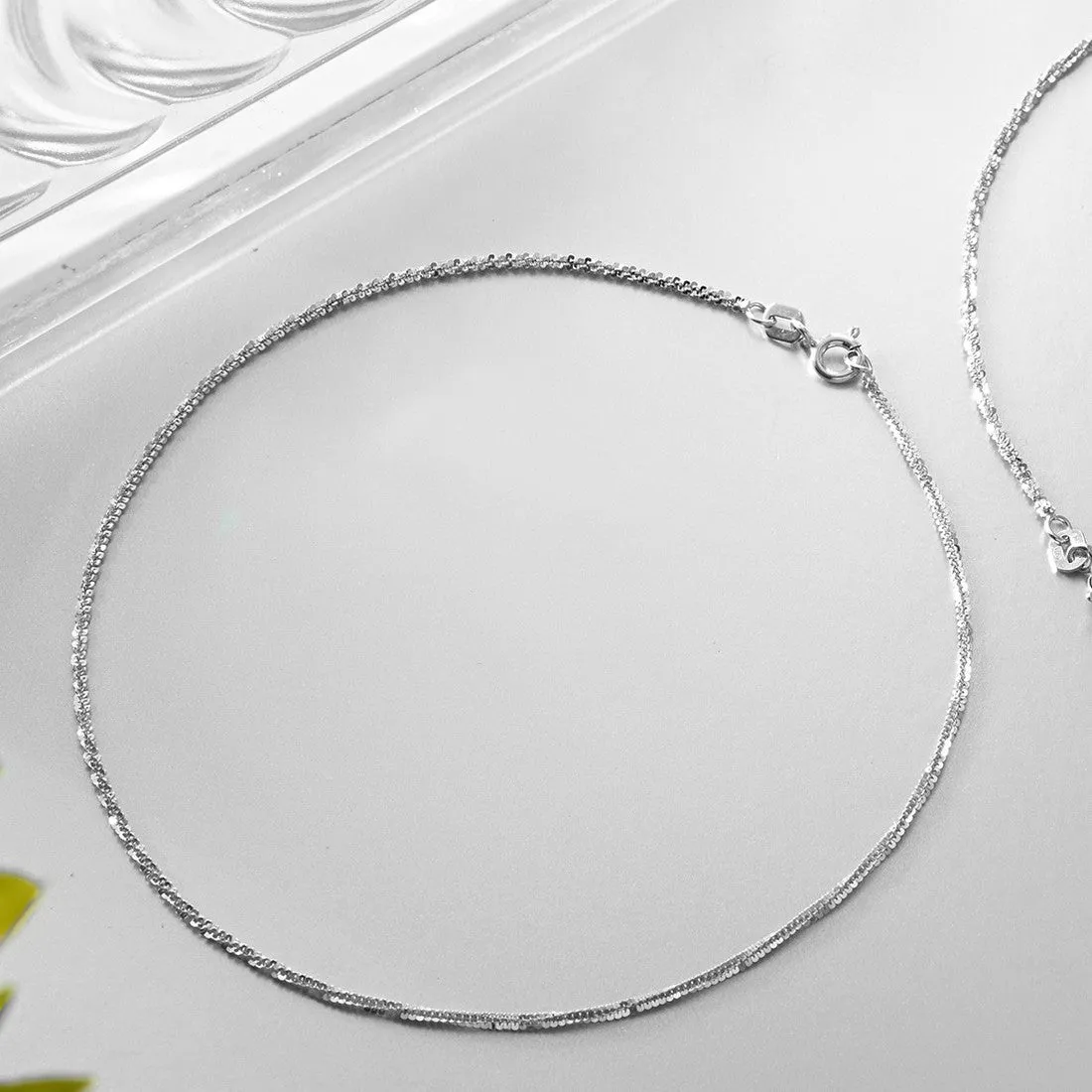 Twirl Weave 925 Sterling Silver Anklet