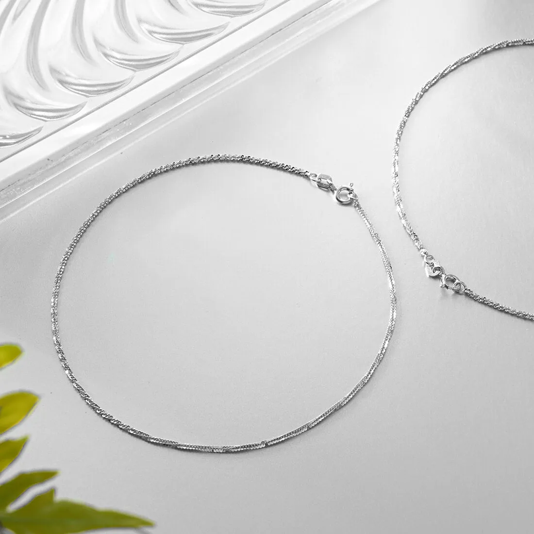 Twisted Weave 925 Sterling Silver Anklet