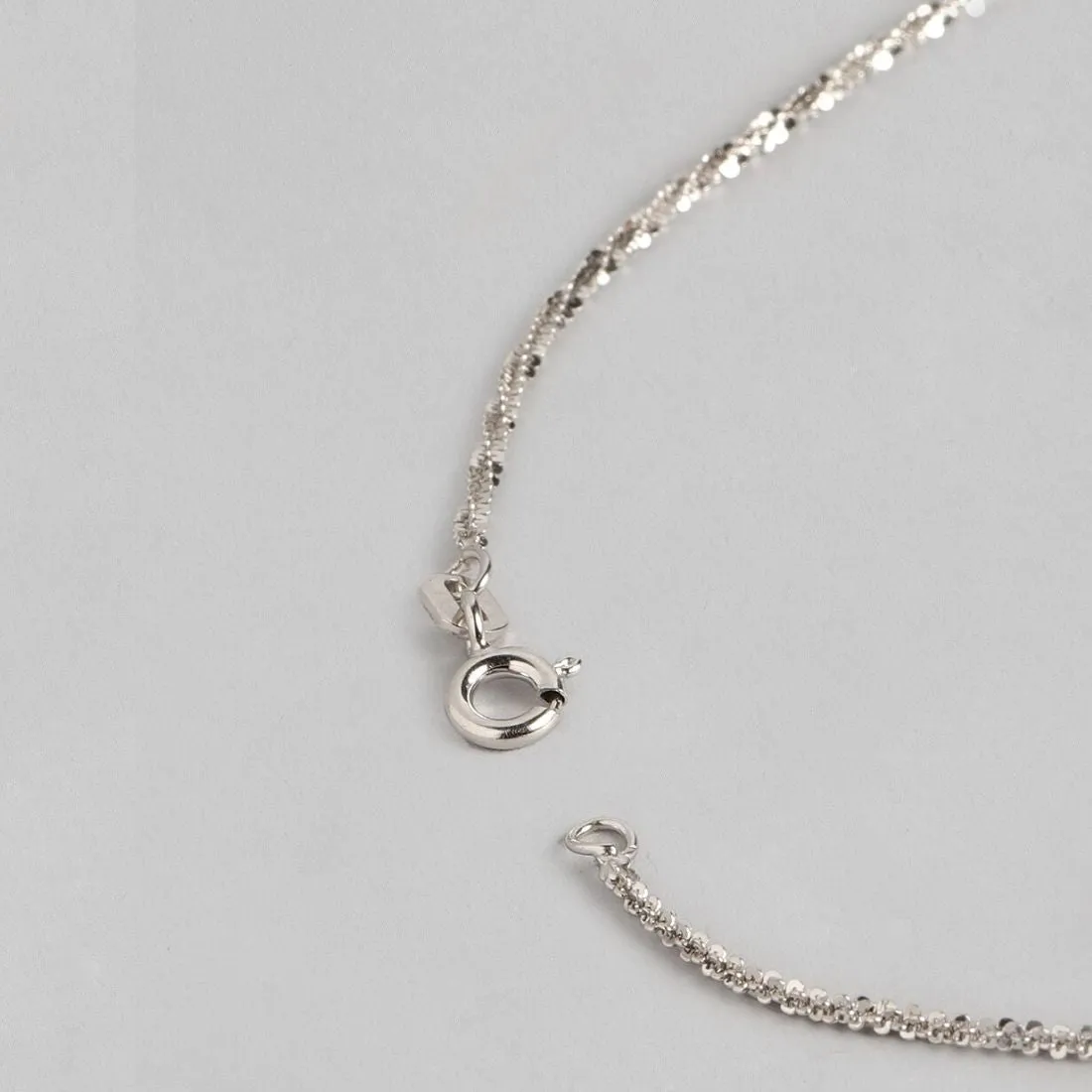 Twisted Weave 925 Sterling Silver Anklet
